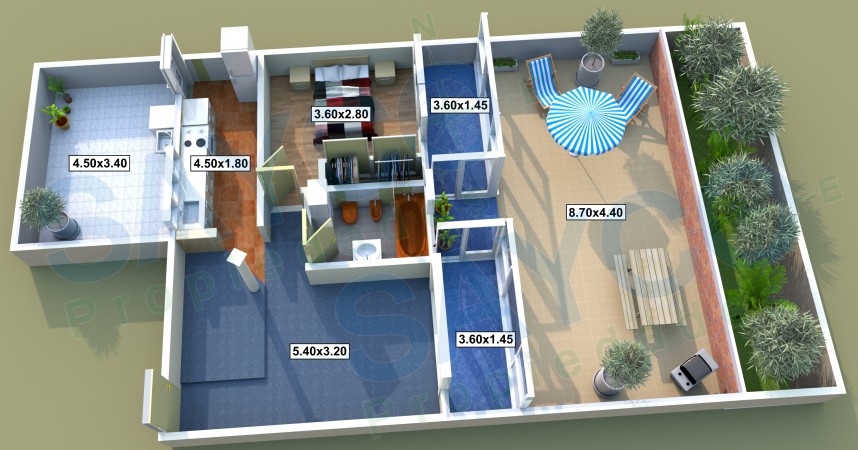 Venta 2 ambientes 117m2 Patios, con cochera fija y cubierta.