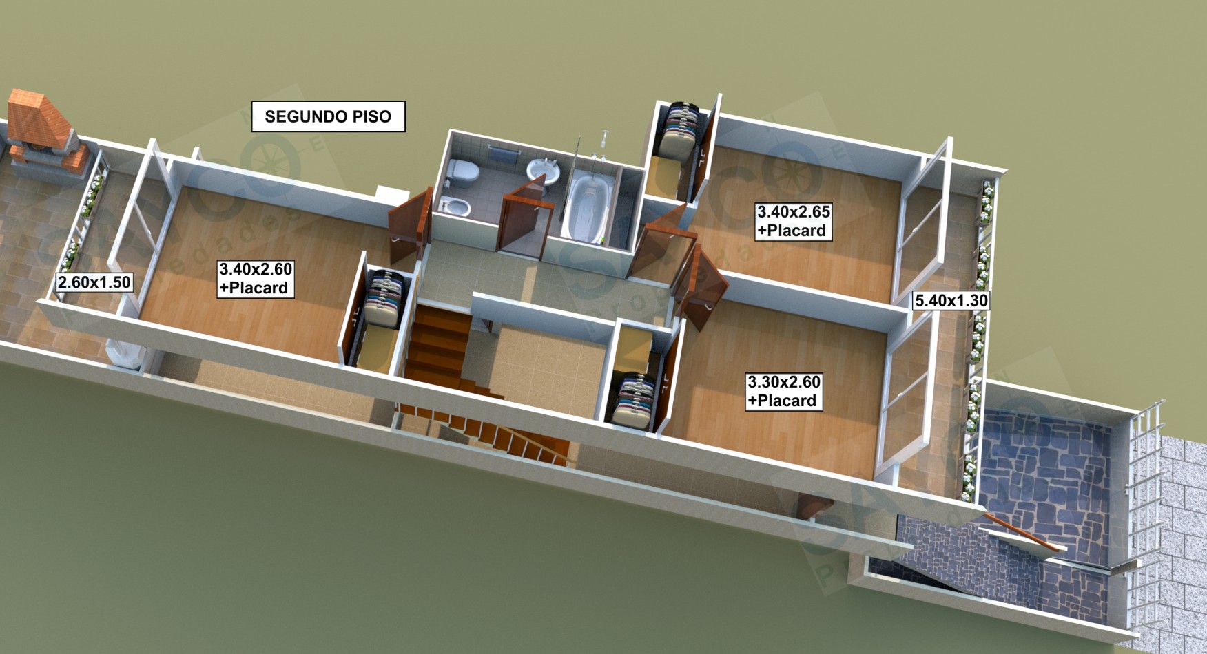 Duplex 4 Ambientes + Cochera + Fondo (4 X 12) + Parrilla + Balcon 