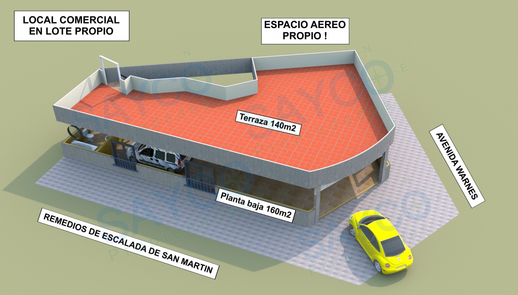 LOCAL en LOTE PROPIO 300m2 Totales 