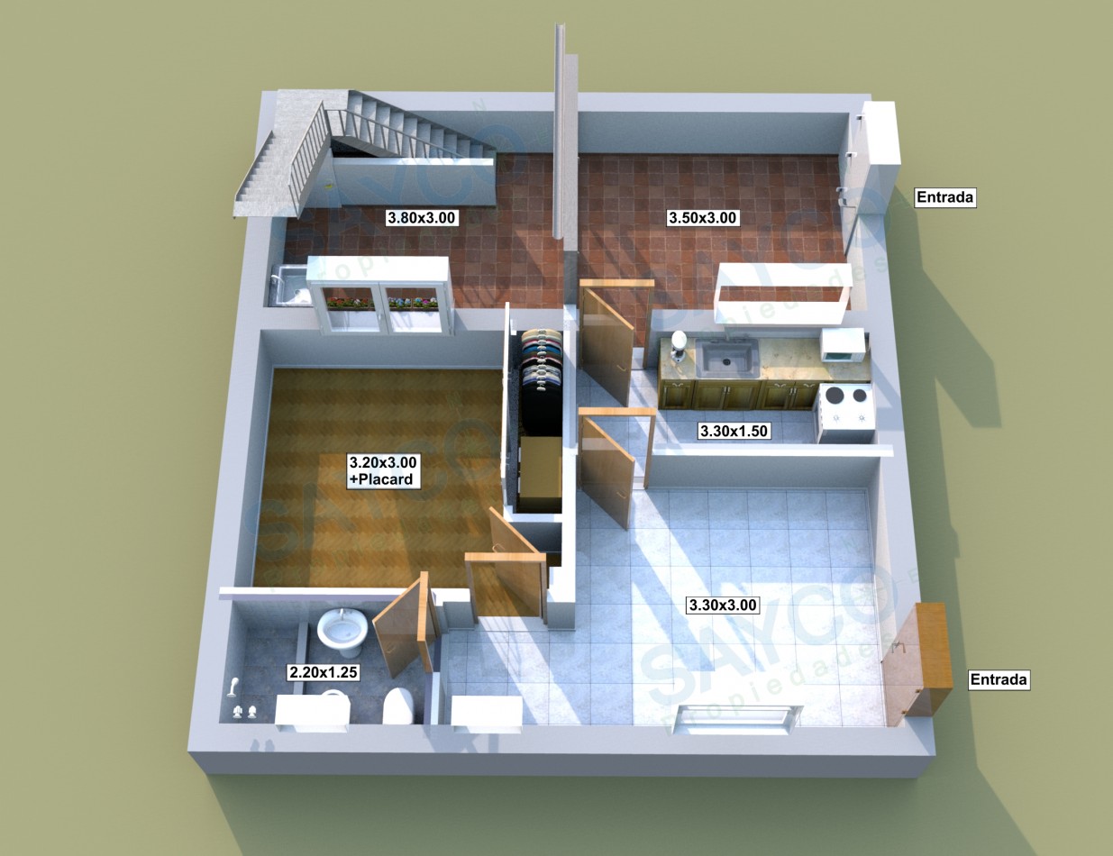 PH 96m2 con patio y terraza propios.