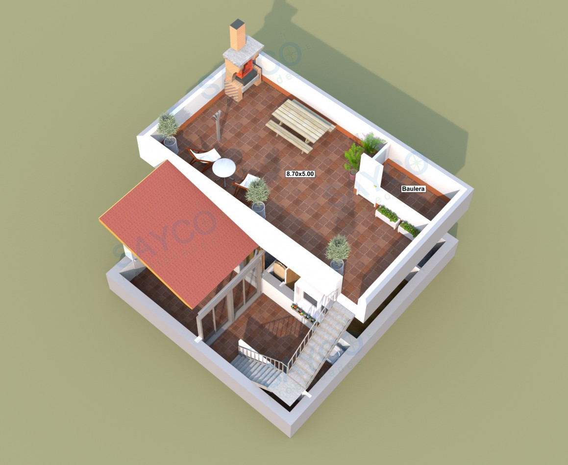PH 96m2 con patio y terraza propios.