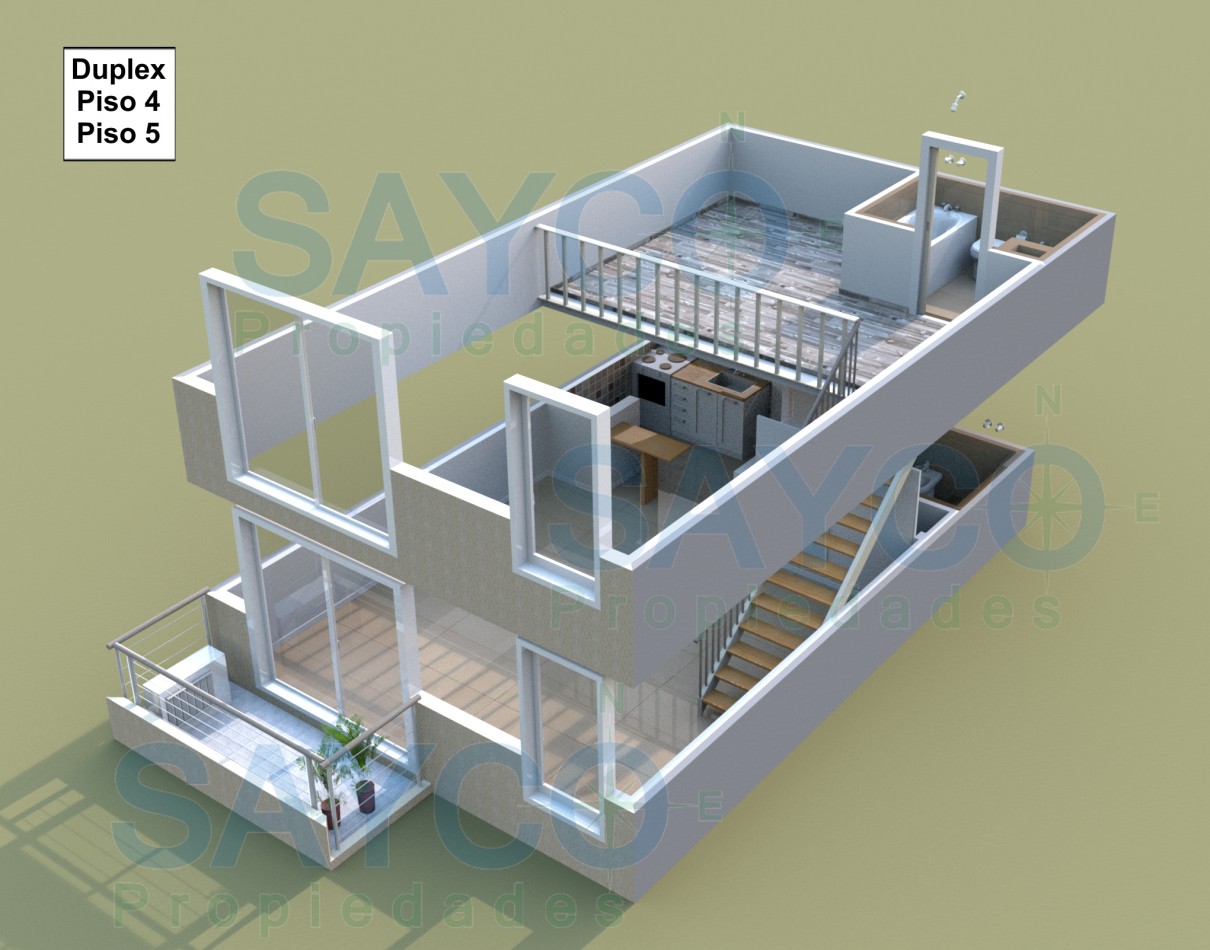 Alquilo Duplex de 2 Ambientes c/2 baños y balcon