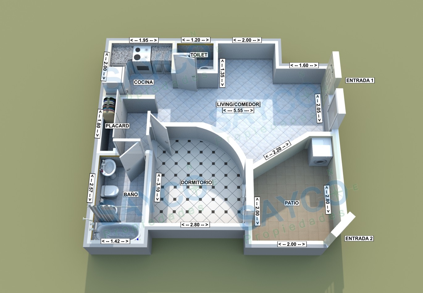 PH 2 Amb con Patio 100% a Reciclar. Sin Expensas