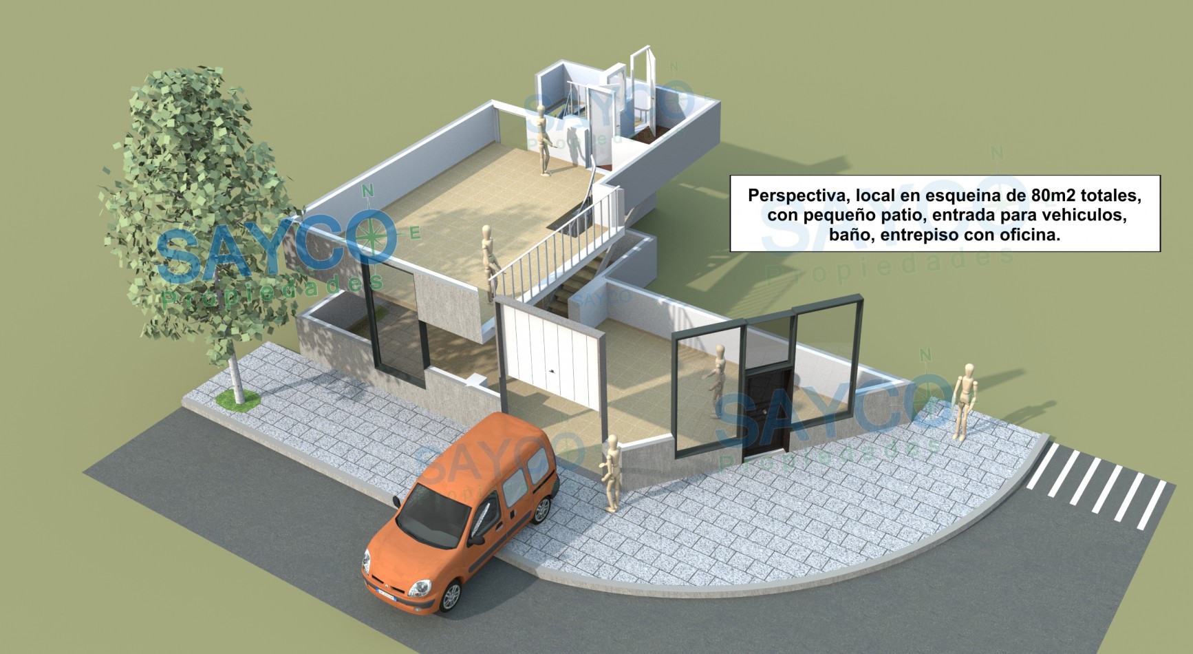 Alquiler local 80m2 en esquina