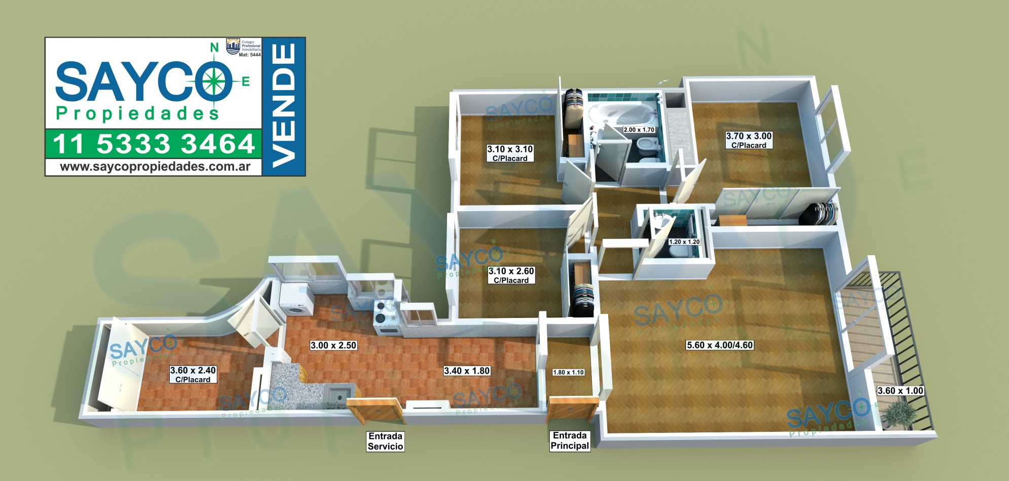 Vendo 4 Amb c/dep y balcon 90m2