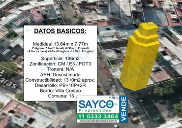 Venta Terreno/Lote / Para construir 1300m2